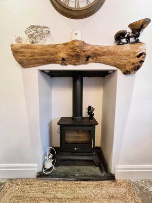 Woodburner in kitchen- click for photo gallery